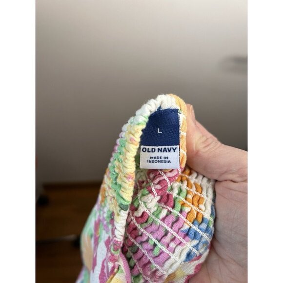 Old Navy Dress Womens Floral Linen Sundress Beach Tropical Size Large NWT - Picture 13 of 13